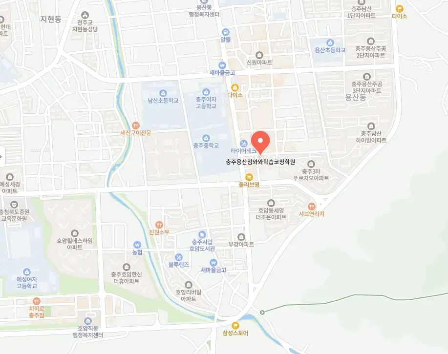 호암동 초등 영수학원 학원 위치